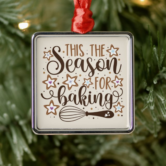 Fun 'Tis the Season for Baking Design Metal Ornament (Tree)