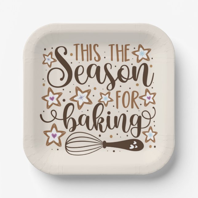 Fun 'Tis the Season for Baking Design Paper Plates (Front)