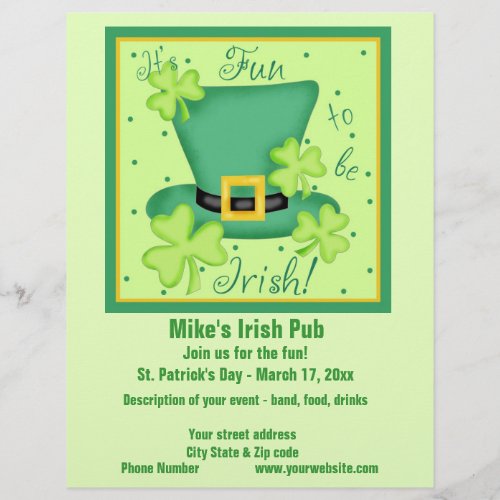 Fun to be Irish Business Promotion Custom Flyer