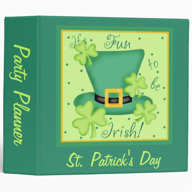 Fun to Be Irish Party Recipe Notebook Album 3 Ring Binder (Front/Spine)