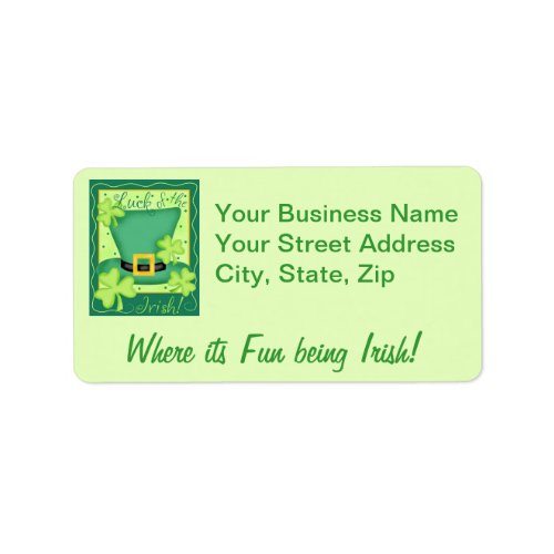 Fun to be Irish Promote Business Custom Label