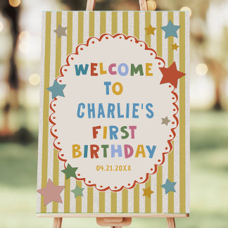 Fun To Be One 1st Birthday Party Welcome Foam Board