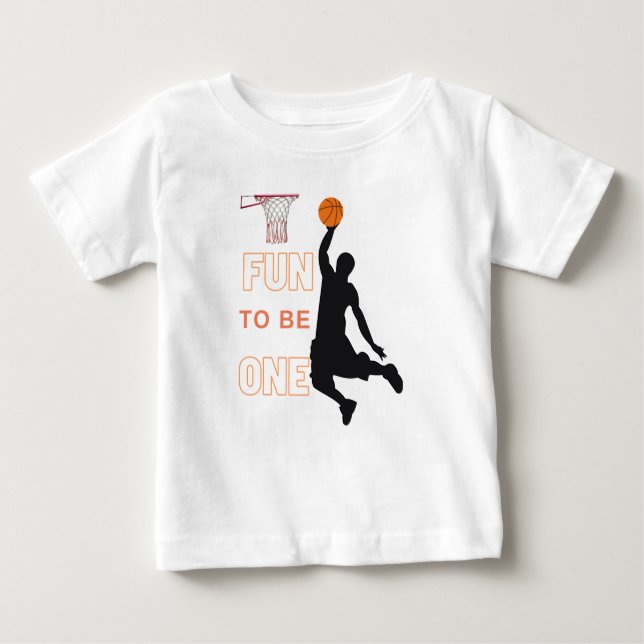 Fun to be One Basketball Birthday shirt (Front)