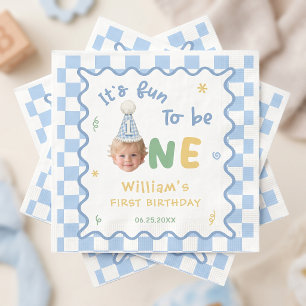 Fun To Be One Boy 1st Birthday Napkins