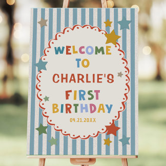 Fun To Be One Colorful 1st Birthday Party Welcome Foam Board