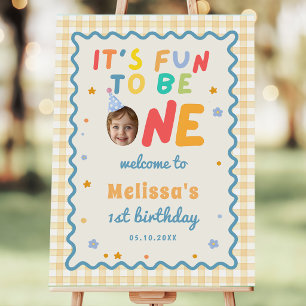 Fun To Be One Colorful 1st Birthday Welcome Foam Board