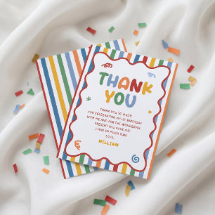 Fun To Be One Colorful Birthday Thank You Card