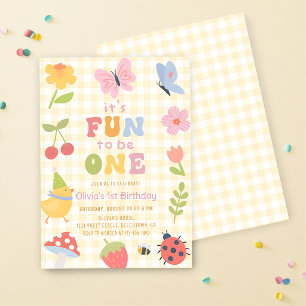 Fun to be One Colorful Girl1st Birthday Invitation