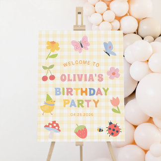Fun to be One Colorful Girl Birthday Welcome Foam Board