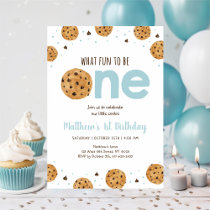 Fun to be One Cookie Boy First Birthday Invitation