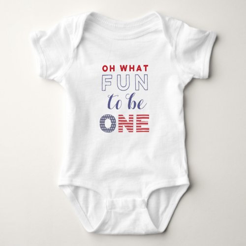Fun to be ONE July 4th Birthday Outfit Baby Bodysuit