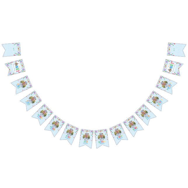 Fun to Be One Photo First Birthday bunting banner (All)