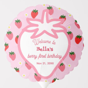Fun to be One Strawberry Berry First Birthday Balloon