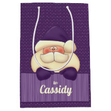 Fun to Personalize Purple Santa Christmas