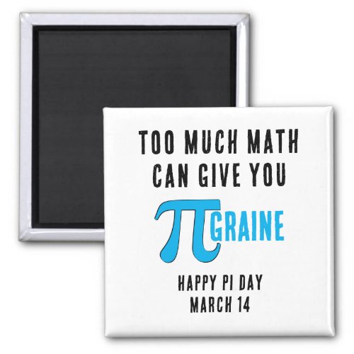 Fun TOO MUCH Pi Day Magnet