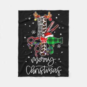Fun Tool Hairdresser Byrber Merry Christmas Hairst Fleece Blanket
