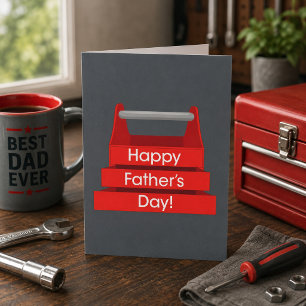 Fun Toolbox Father's Day Red and Gray Card