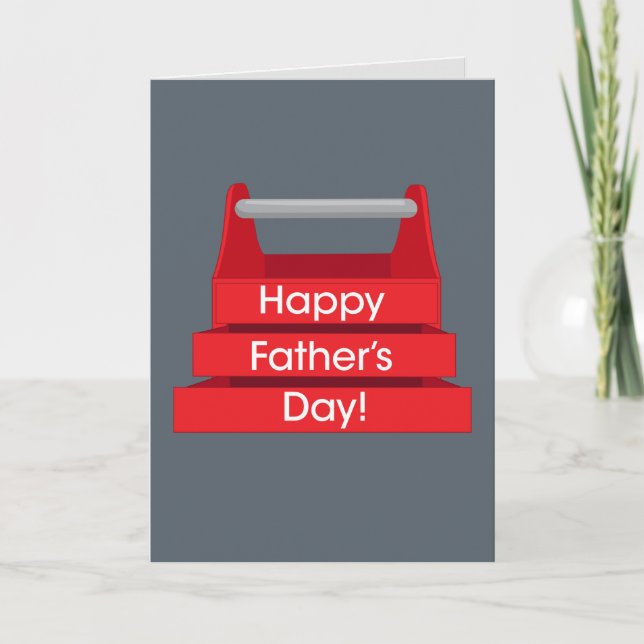 Fun Toolbox Father's Day Red and Gray Card (Front)