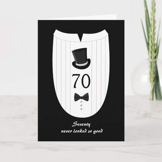 fun top hat formal 70th birthday greeting card formal birthday greetings