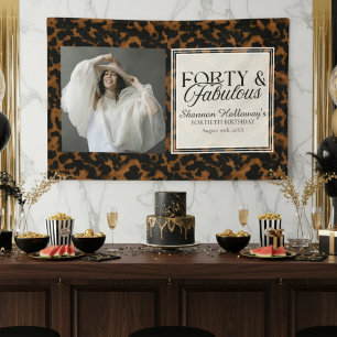 Fun Tortoise Birthday Forty and Fabulous Photo Banner