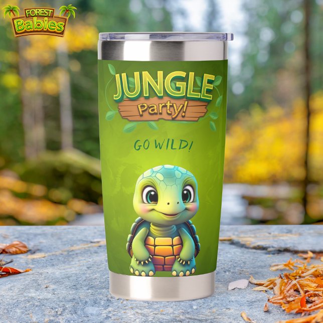 Fun Tortoise Go Wild Turtle Nature Animal Green 🐢 Insulated Tumbler (Fun Tortoise, Go Wild, Cute Box Turtle Woodland Wildlife Nature Animal Green Insulated Tumbler 🐢 )