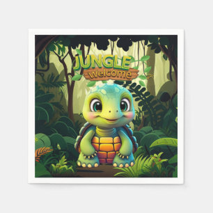 Fun Tortoise Jungle Welcome Box Turtle Wildlife Napkins
