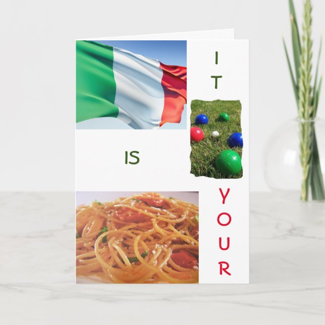 FUN & TOTALLY "ITALIAN STYLE" BIRTHDAY CARD (Front)