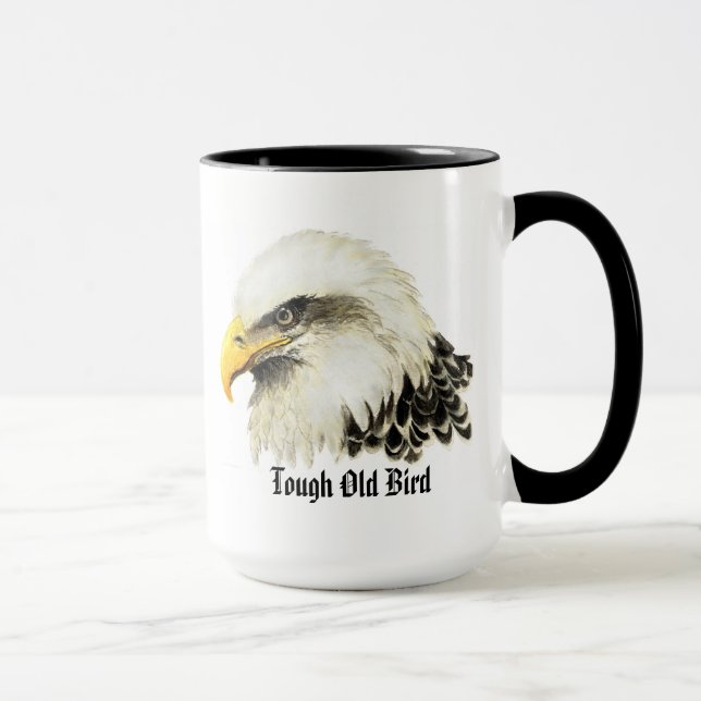 Fun "Tough old Bird" Humor Bald Eagle Bird Mug (Right)