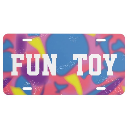Fun Toy Neon Multicolor Retro 90s License Plate