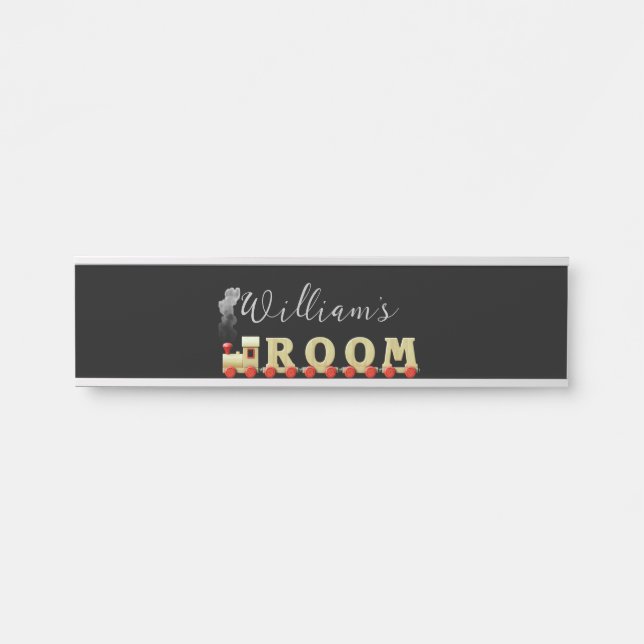 Fun Train Room Boy's Wall Hanging Door Sign (Front)