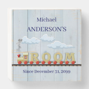 Fun Train Room Young Boy Wood Box Sign