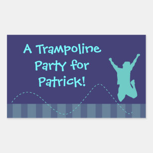 Fun Trampoline Birthday Party Stickers - Boys