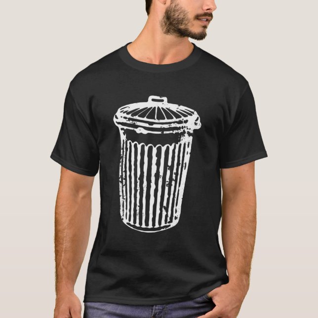Fun Trash Can Garbage Day T-Shirt (Front)