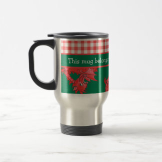 Fun Travel Mug to Personalize: Cute Red Dragons