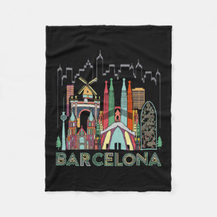 Fun Travel Spain Rcelona Vacation Gift Design Idea Fleece Blanket