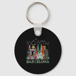 Fun Travel Spain Rcelona Vacation Gift Design Idea Keychain