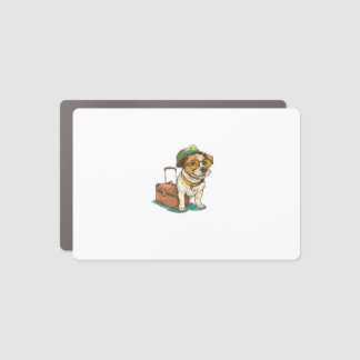 Fun Traveling Dog with Bag Graphic for Suitcase Lo Car Magnet