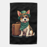 Fun Traveling Dog with Bag Graphic for Suitcase Lo Garden Flag