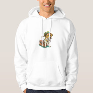 Fun Traveling Dog with Bag Graphic for Suitcase Lo Hoodie