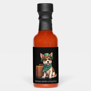 Fun Traveling Dog with Bag Graphic for Suitcase Lo Hot Sauces