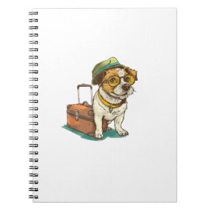 Fun Traveling Dog with Bag Graphic for Suitcase Lo Notebook