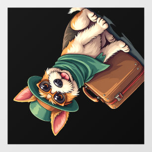 Fun Traveling Dog with Bag Graphic for Suitcase Lo Wall Decal