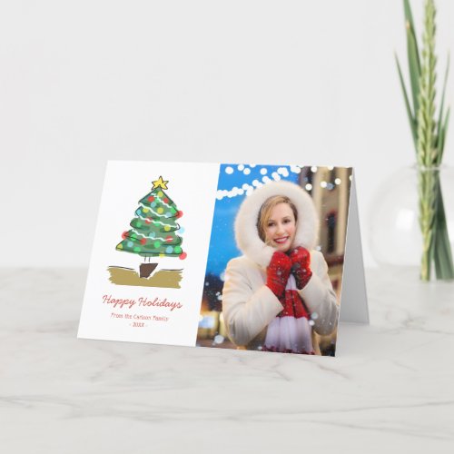 Fun Tree Photo Cute Christmas Holiday Card