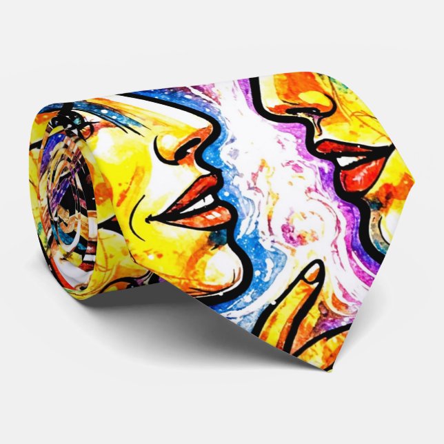 Fun  Trendy Abstract  Neck Tie (Rolled)