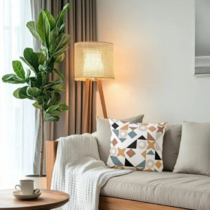 Fun Trendy Bauhaus Geometric XOXO Throw Pillow