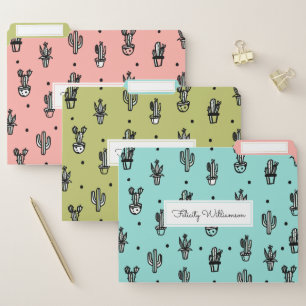 Fun, Trendy & Chic Stylish Potted Cactus Plants File Folder