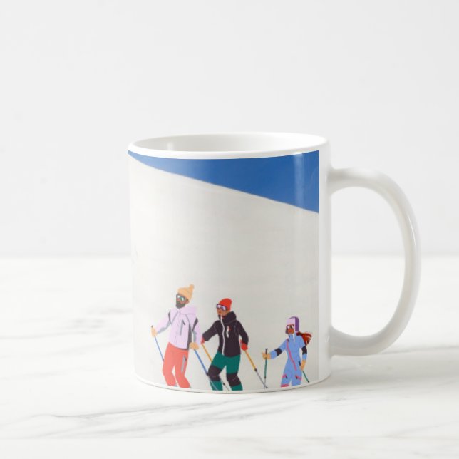 Fun Trendy Happy Holidays Ski Resort  Coffee Mug (Right)
