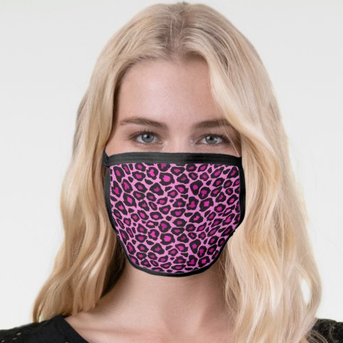 Fun Trendy Hot Pink Leopard or Animal Print Face Mask
