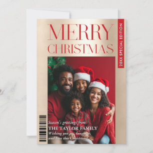 Fun Trendy Magazine Cover Family Photo Highlights Invitation