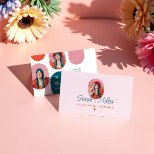 Fun & Trendy Social Media Girly Photo Frames Business Card